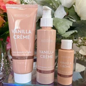 🆕🍨 THE SPATHECARY “VANILLA CRÈME”  3-PIECE SHAVE CARE COLLECTION. NEW SEALED.